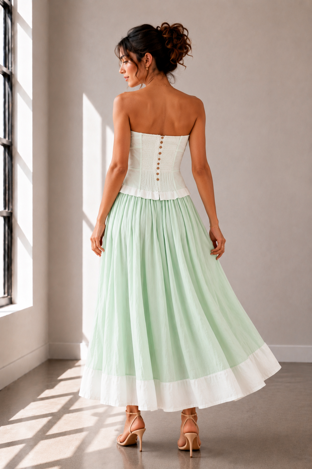 Mint to Be Midi Strapless Dress in mint green