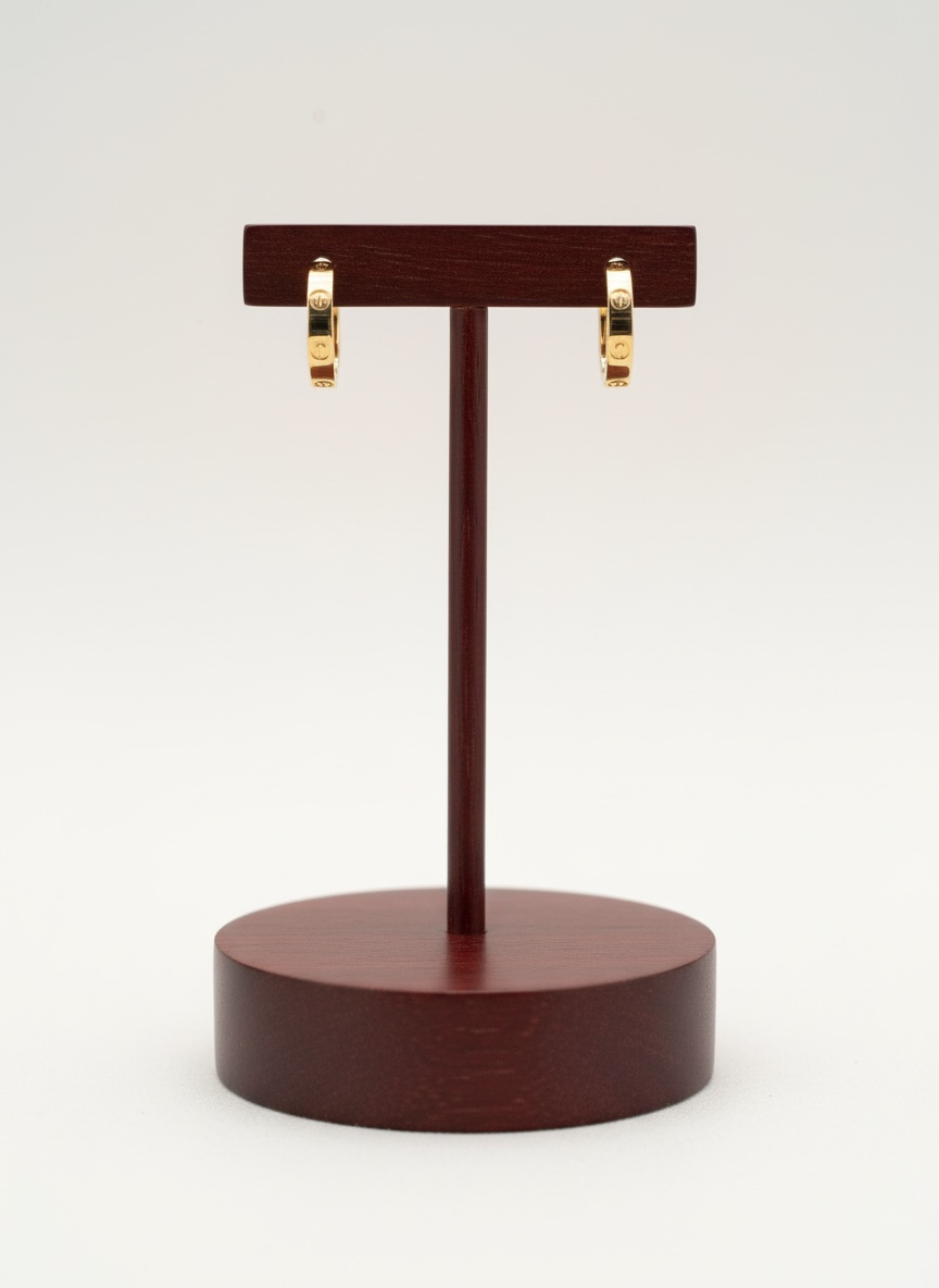 Luxe Screw Detail Gold Tone Hoop Earrings