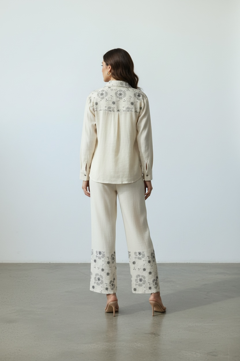 Ivory Bloom Cotton Two-Piece Set