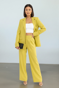 Lime Luxe Linen Blend Oversized Suit Set