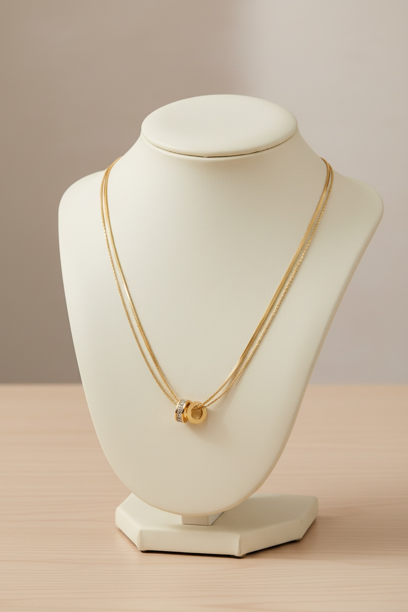 Dainty 18k Non Tarnish Stainless Steel Chain Multilayer Necklace