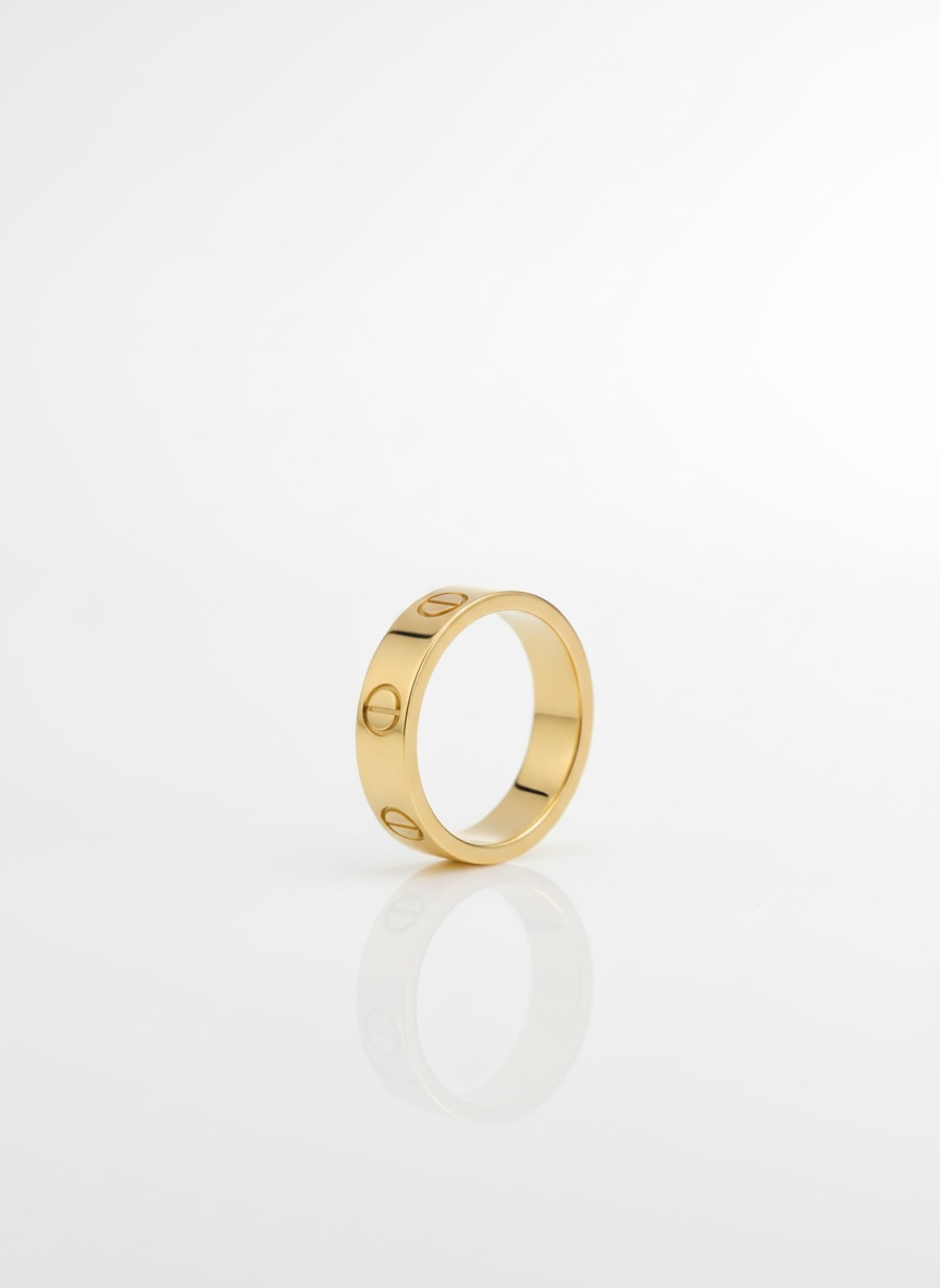 Luxe Screw Detail Gold Plated Ring