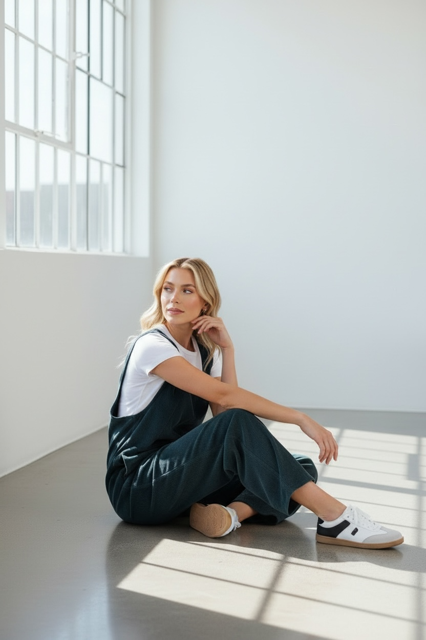 Corduroy Ease Wide-Leg Jumpsuit