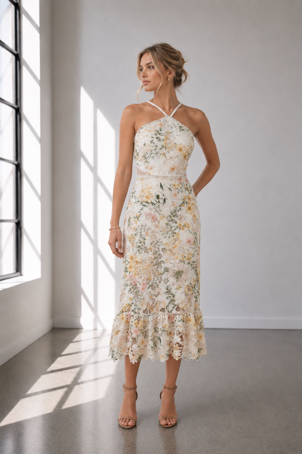 Wildflower Crochet Midi Dress