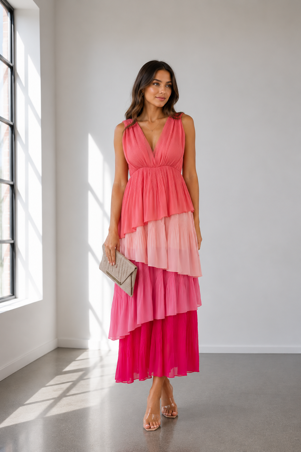Sunset Sorbet Tiered Maxi Dress