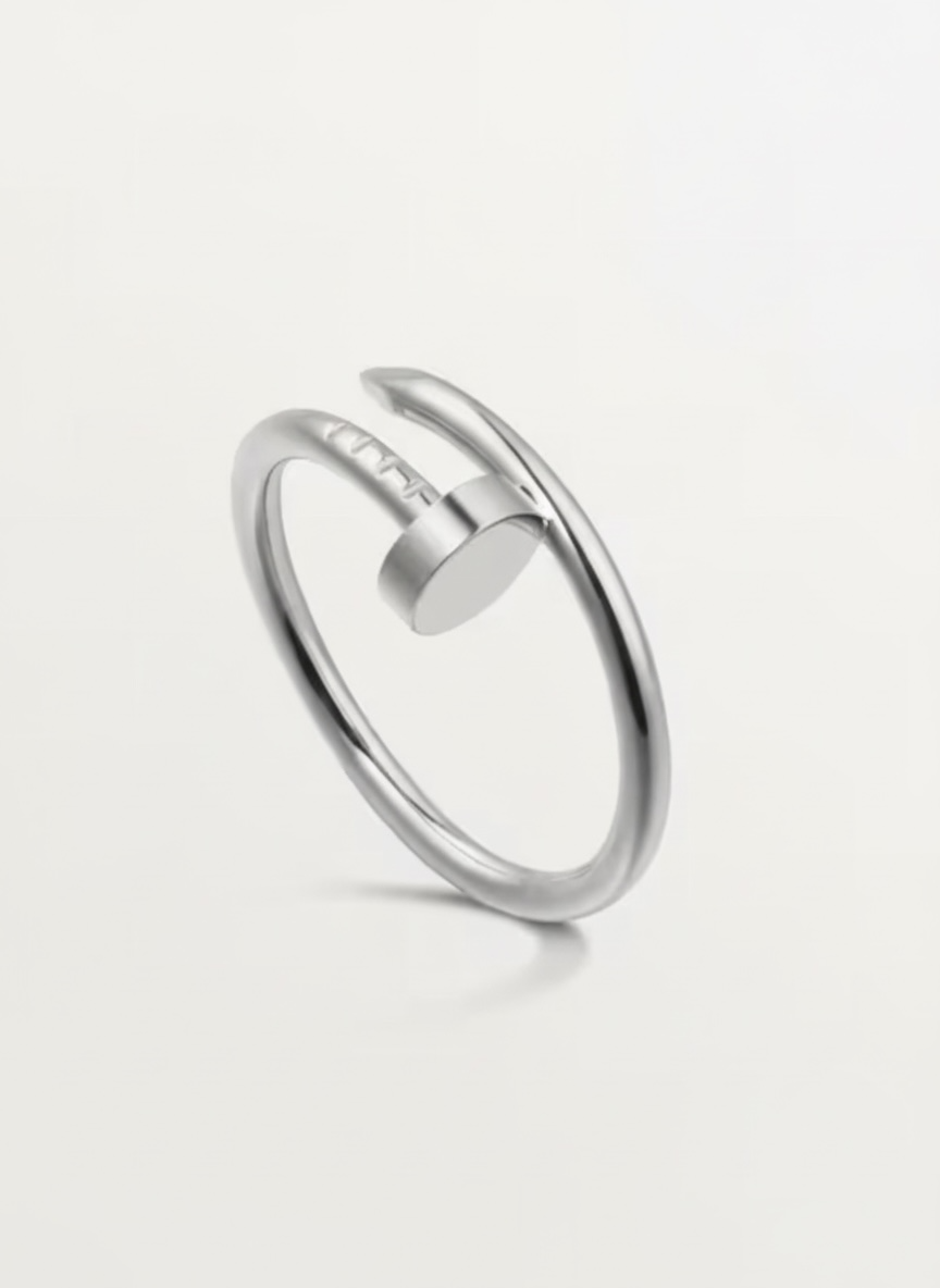 Modern Nail Wrap Gold Plated Ring in Silver Tone