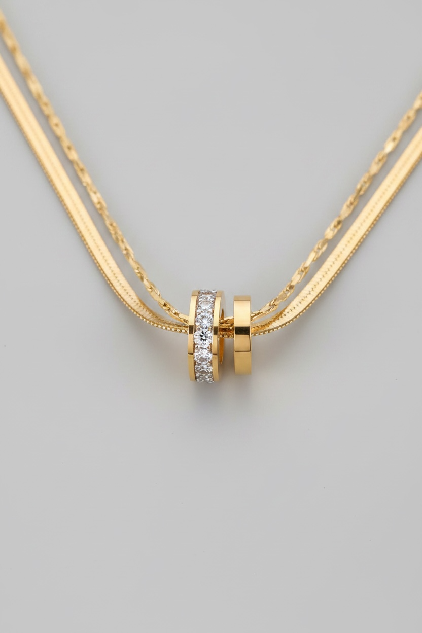 Dainty 18k Non Tarnish Stainless Steel Chain Multilayer Necklace