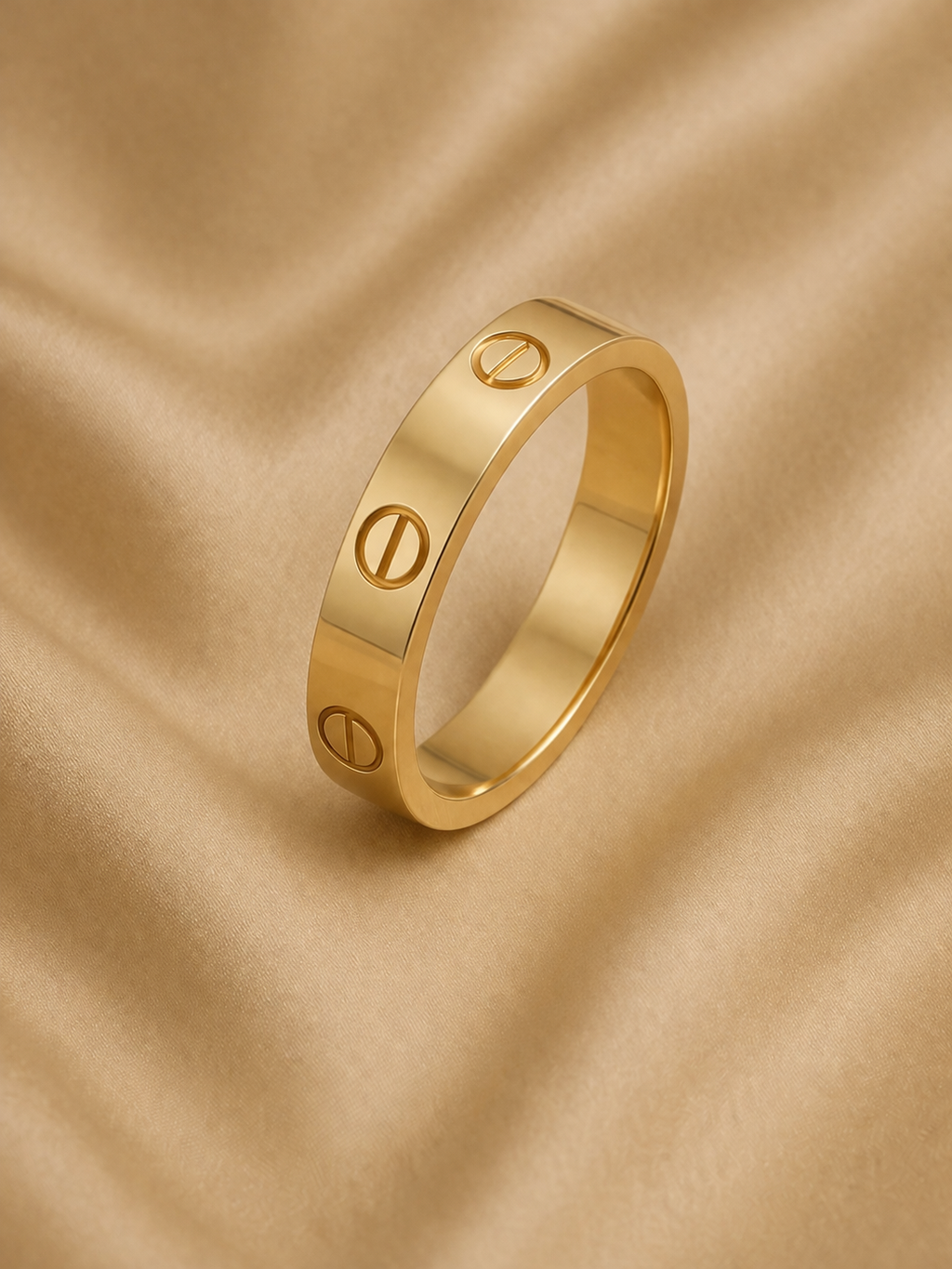 Luxe Screw Detail Gold Plated Ring
