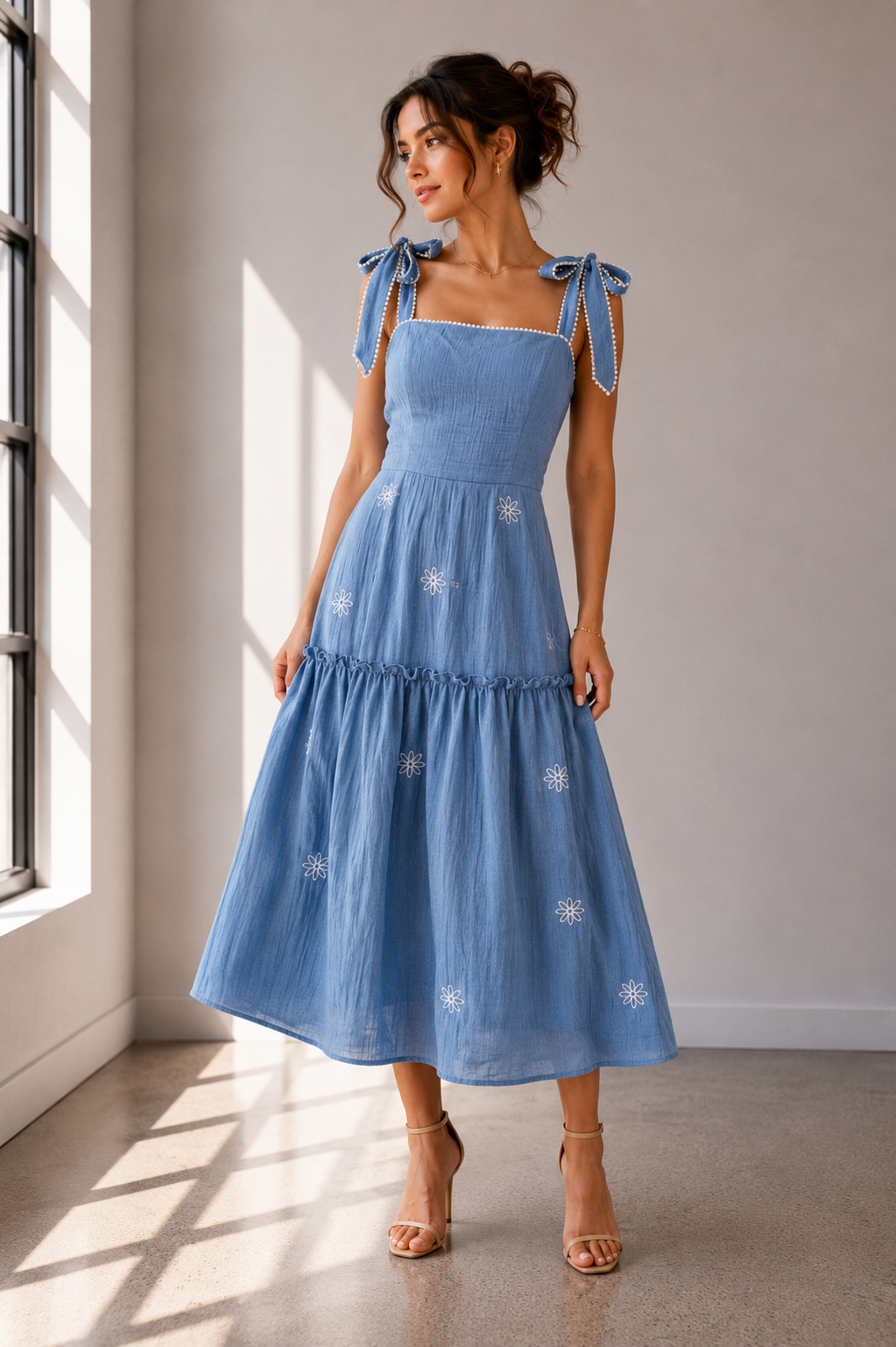 Bluebell Embroidered Midi Dress