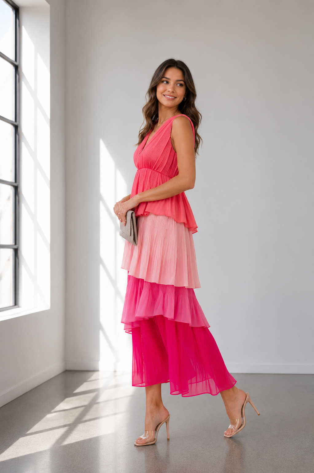 Sunset Sorbet Tiered Maxi Dress