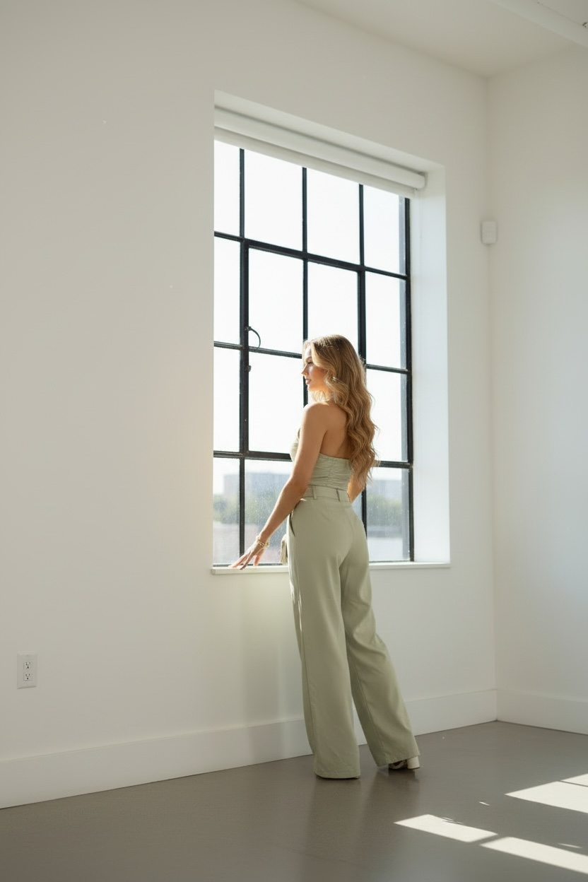 Sara Sage Utility Halter Crop Top & Cargo Pant Set