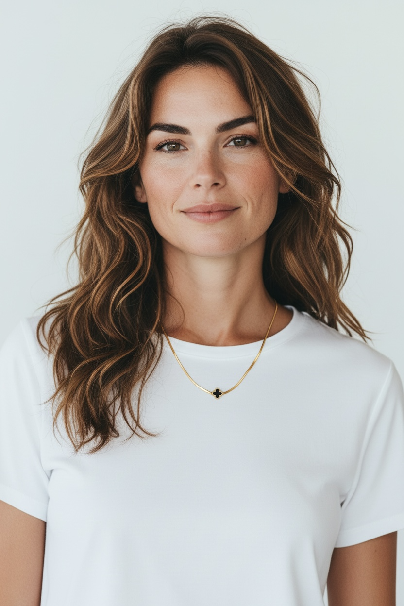 Gold Plated Stainless Steel Clover Snake Chain Necklace