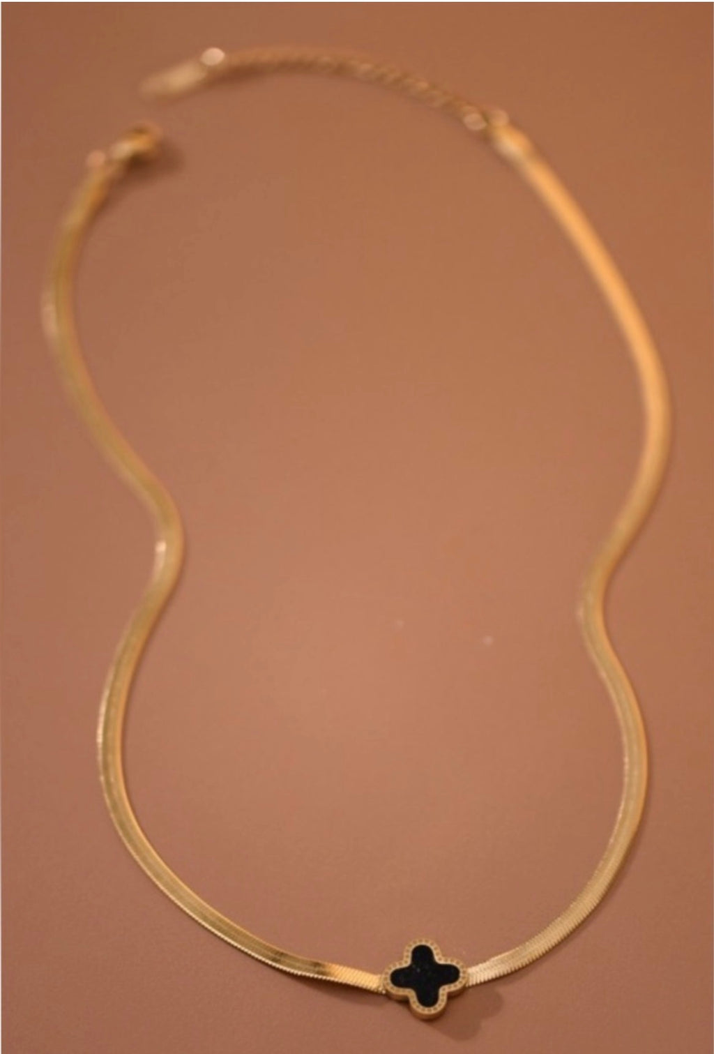 Gold Plated Stainless Steel Clover Snake Chain Necklace