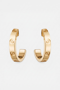 Luxe Screw Detail Gold Tone Hoop Earrings