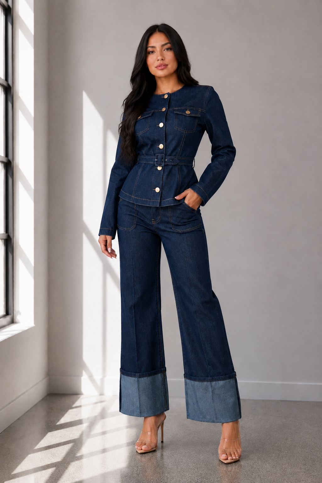 Midnight Muse Denim Two-Piece Set