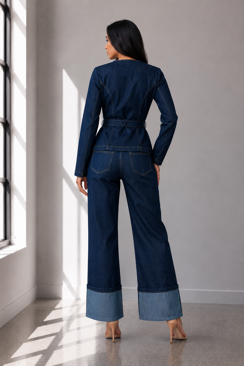 Midnight Muse Denim Two-Piece Set
