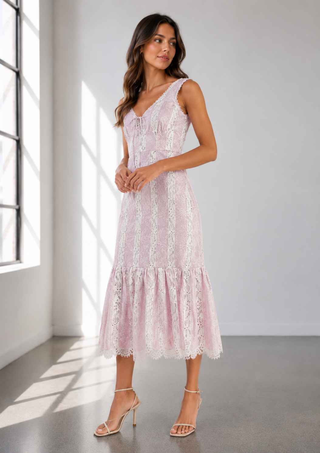 Lavender Lace Garden Party Maxi Dress