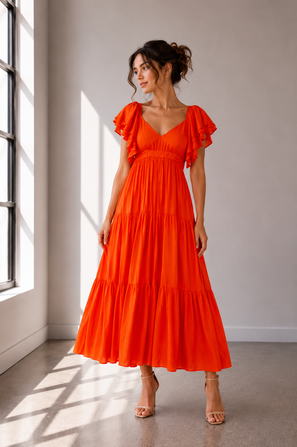 Sunset Romance Open-Back Maxi Dress