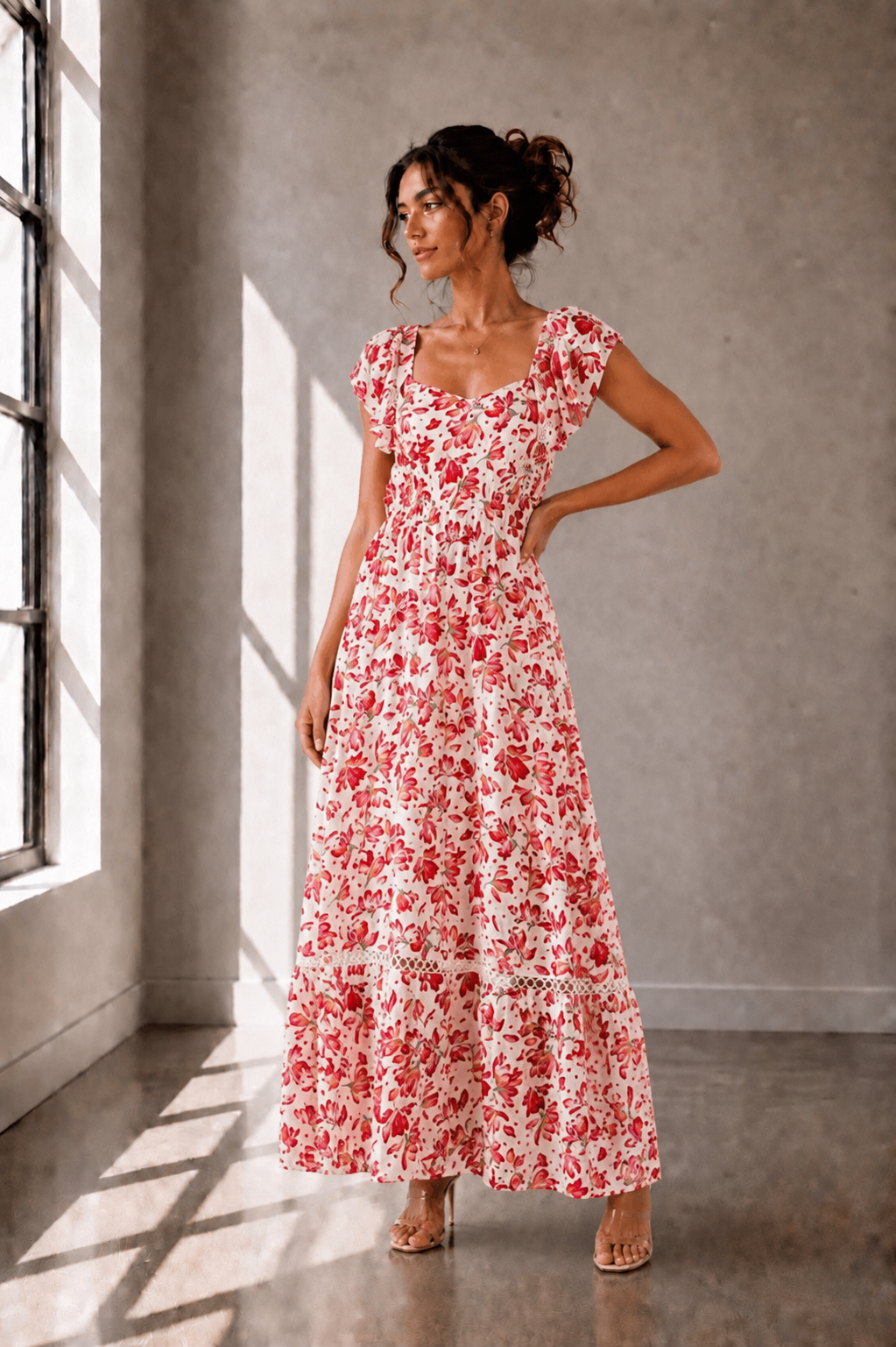Blushing Garden Open-Back Maxi Dress