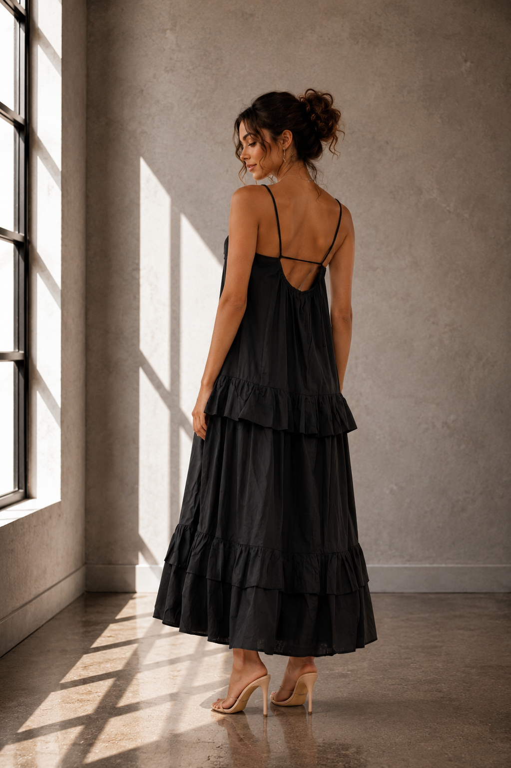 Midnight Romance Tiered Maxi Dress