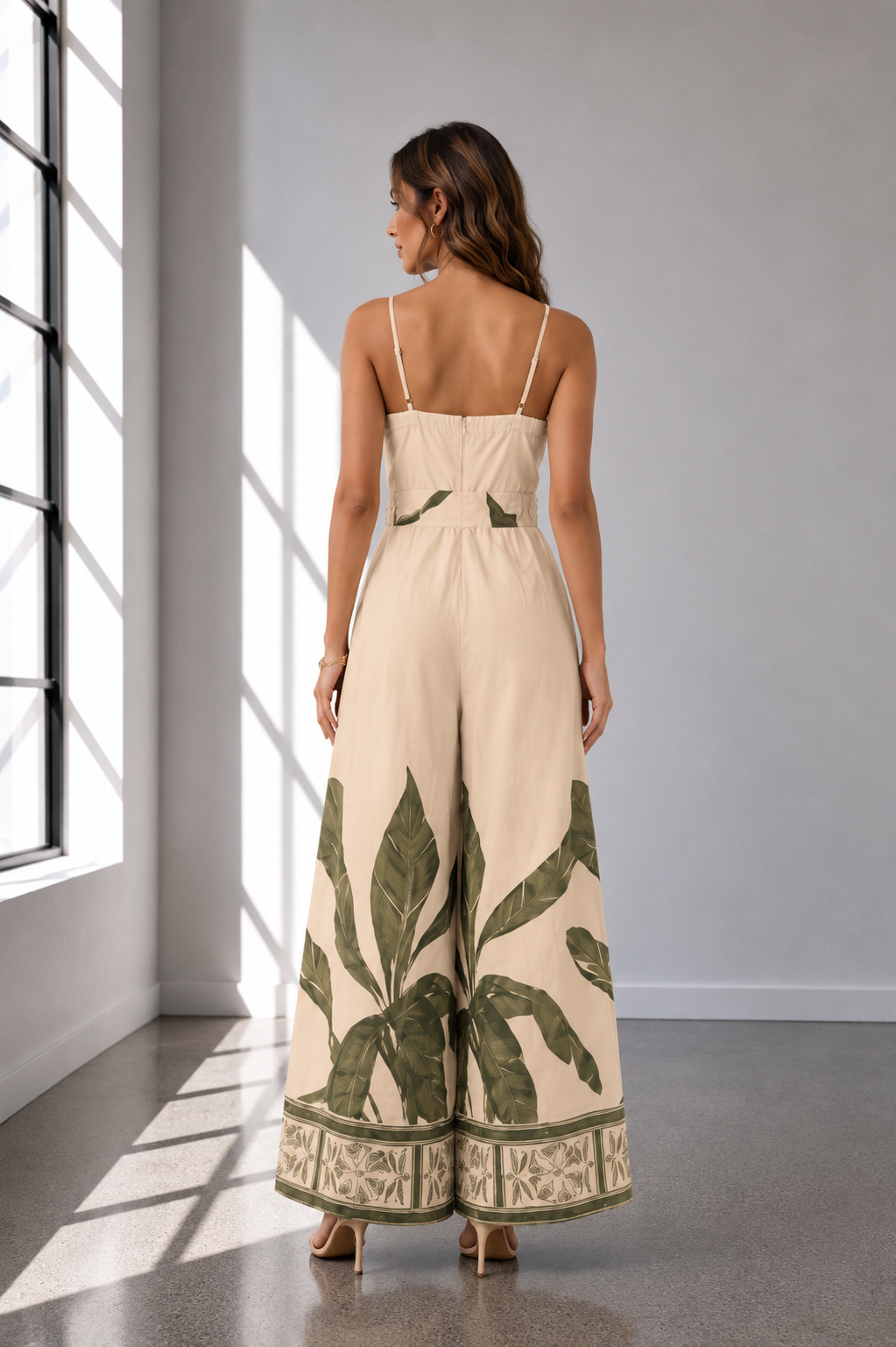 Palm Breeze Belted Wide-Leg Jumpsuit
