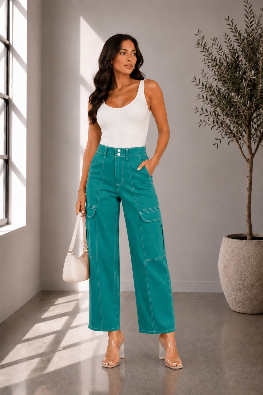 Lagoon Cargo Wide-Leg Pants