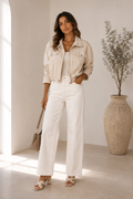 Everyday Utility Cropped Jacket in Beige