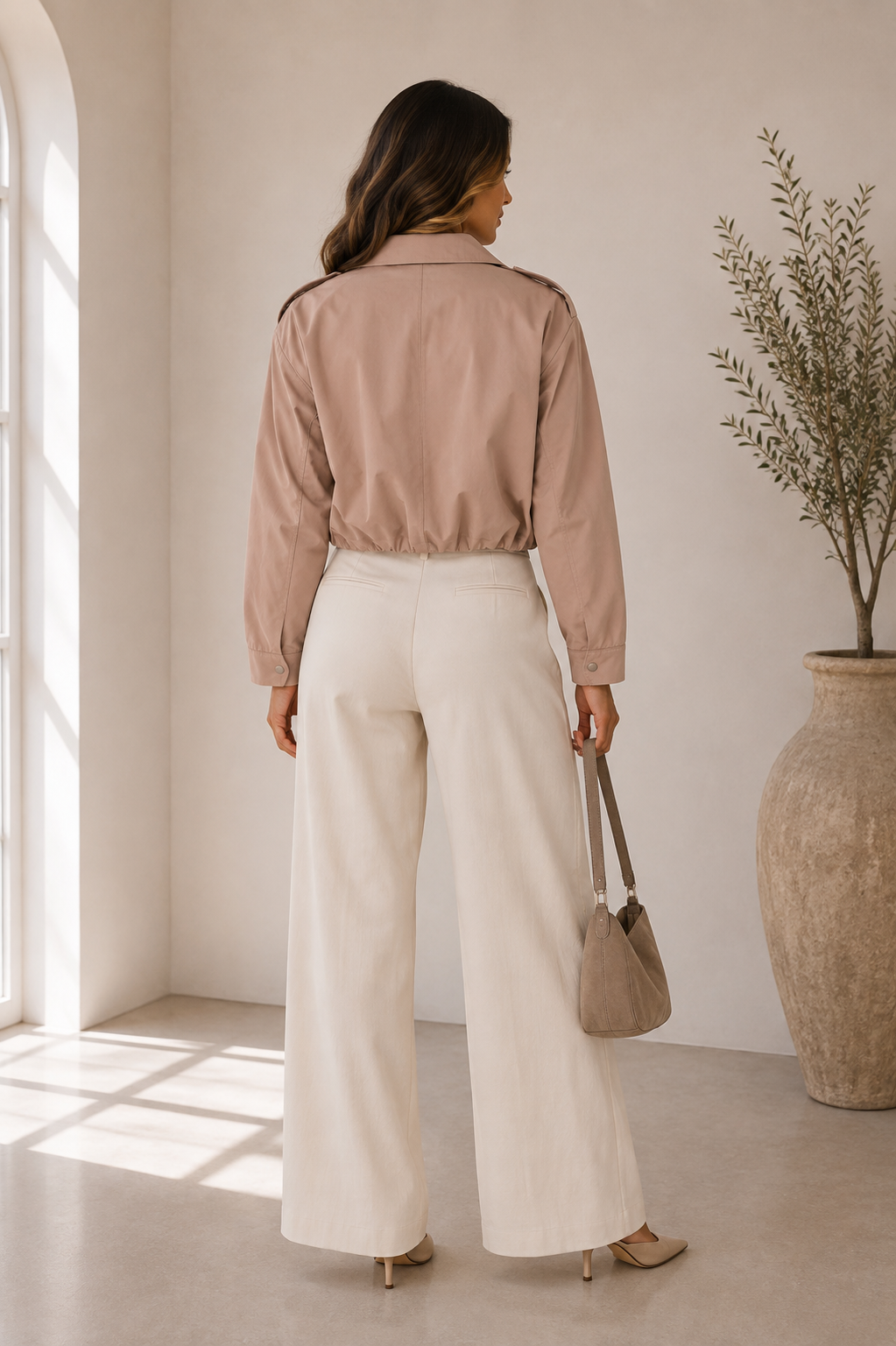 Everyday Utility Cropped Jacket in Tan