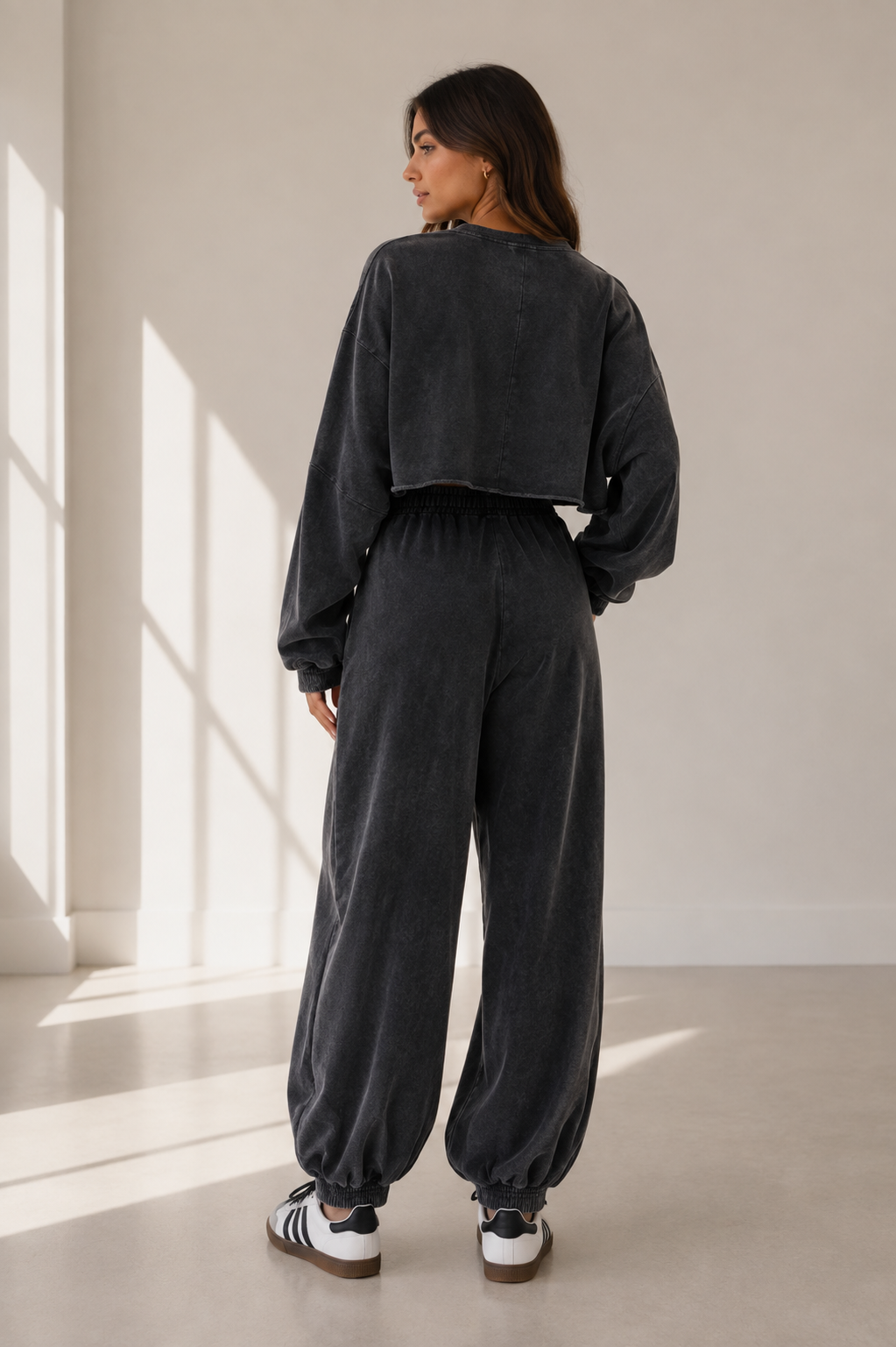 Off Duty Lounge Cotton Set in Black
